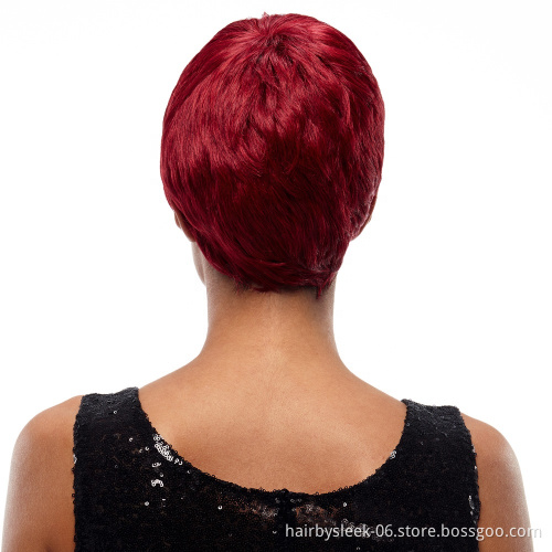 Noble Synthetic Short Wigs High Temperature Fiber 8 Inch Full Machine Made Wigs For Black Women 2 Colors Choice Heat Resistant